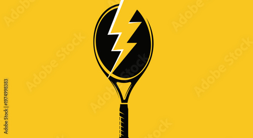 Electric Tennis Power Strike Dynamic Energy Sport Logo