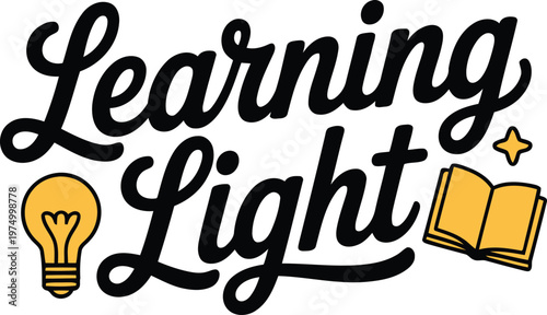 Learning Light Teachers Day Logo with Book and Light Bulb Illustration for Education Celebration