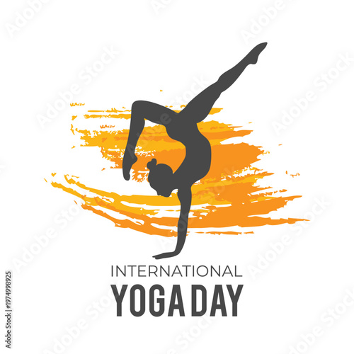 International yoga day vector template design. June 21.
