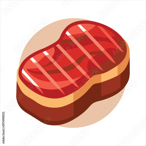  Grilled Sirloin Steak Vector Illustration