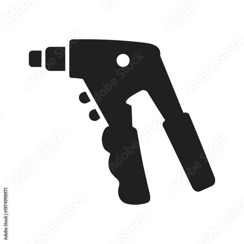 Caulking gun tool icon solid black icon vector illustration