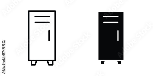 Locker icon on white background. linear pictogram. Flat symbols