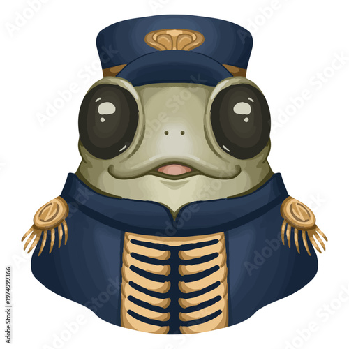 Frog in a navy uniform