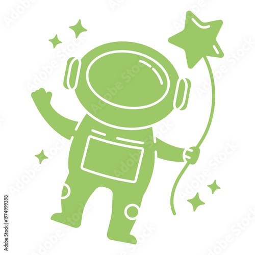 Space astronaut cartoon cut out character