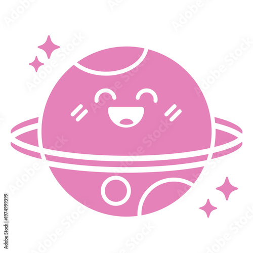 Space planet cut out cartoon character