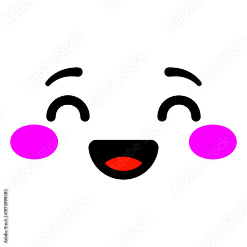 Kawaii laughing face emoji