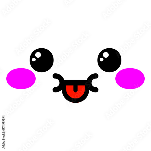 Kawaii tongue out face emoji