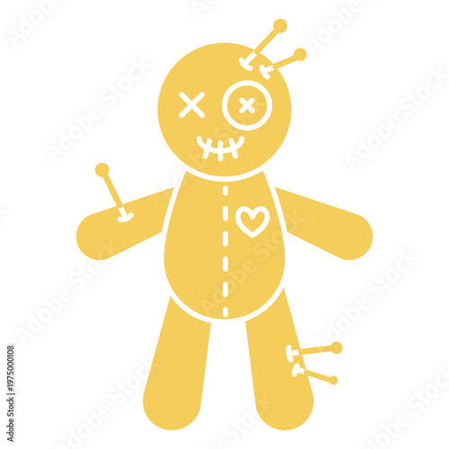 Yellow voodoo doll kawaii