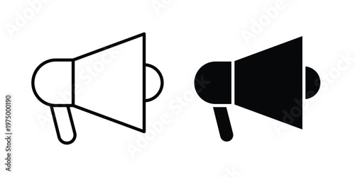 Megaphone icon on white background. linear pictogram. Flat symbols