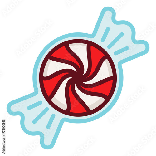 Circular candy cane icon