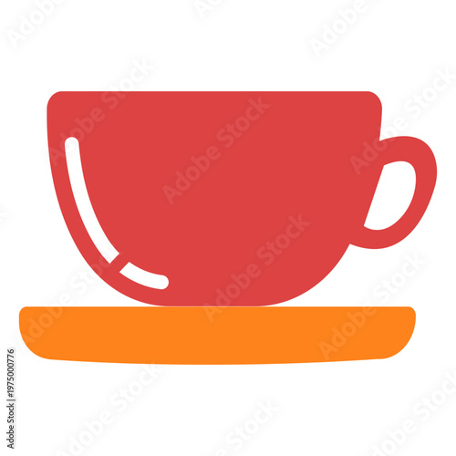 Red cup with saucer