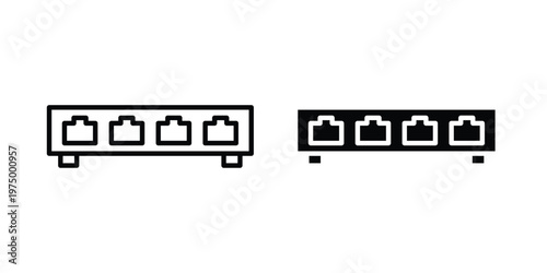 Network switch icon on white background. linear pictogram. Flat symbols