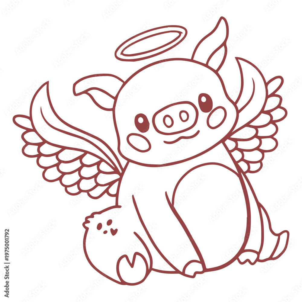 Fototapeta premium Pig stroke angel animals