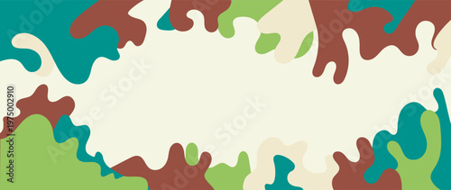 Abstract Organic Background in Minimalist Retro Style with Colorful Fluid Shapes, Modern Vector Composition with Vibrant Earth Palette. Ideal for Graphic Design, Prints, and Visual Identity.