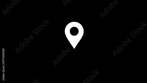 Location map pin pointer red icon 2d marker navigation symbol on transparent background.4K video animation.