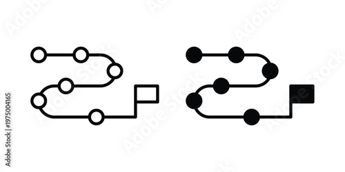 Roadmap icon on white background. linear pictogram. Flat symbols