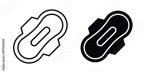 Sanitary pad icon on white background. linear pictogram. Flat symbols