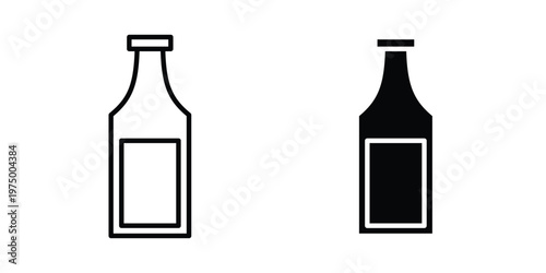 Sauce bottles icon on white background. linear pictogram. Flat symbols