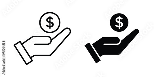 Saving icon on white background. linear pictogram. Flat symbols