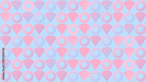 Abstract Pastel Geometric Pattern with Circles and Triangles