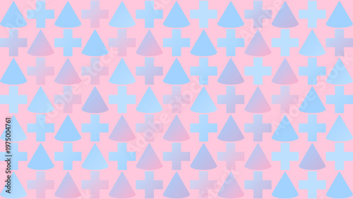 Minimalist Pastel Geometric Pattern with Crosses and Triangles