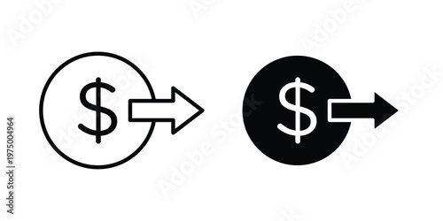 Free Download Send money icon on white background. linear pictogram. Flat symbols - GFXLoad