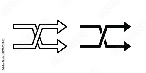 Shuffle arrow icon on white background. linear pictogram. Flat symbols