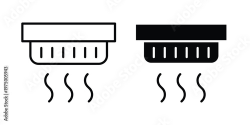 Smoke detector icon on white background. linear pictogram. Flat symbols
