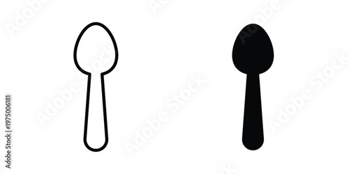Spoon icon on white background. linear pictogram. Flat symbols