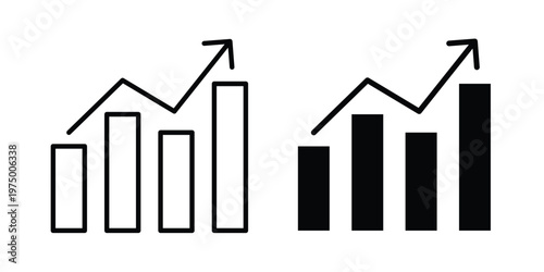 Statistics icon on white background. linear pictogram. Flat symbols