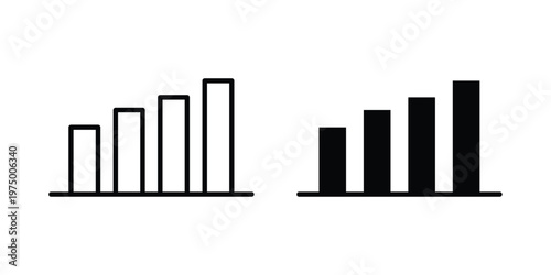 Stats icon on white background. linear pictogram. Flat symbols