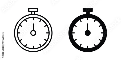 Stop watch icon on white background. linear pictogram. Flat symbols