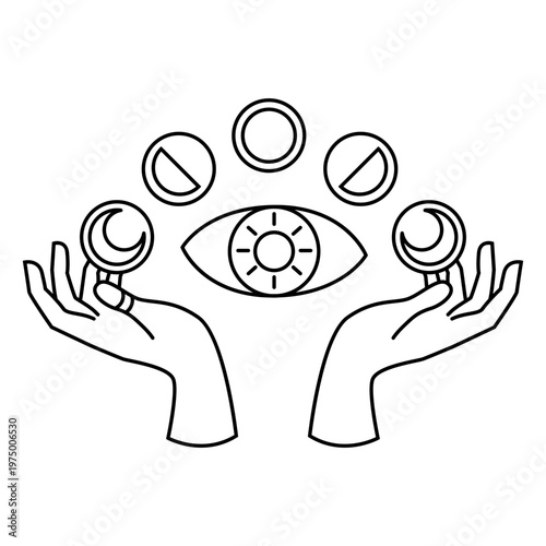 Hands and moon phases