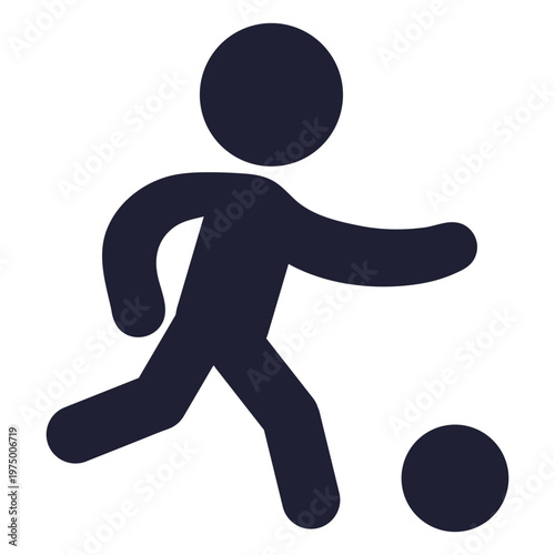 Silhouette of a man soccer player kicking