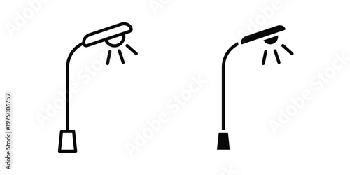 Street light icon on white background. linear pictogram. Flat symbols