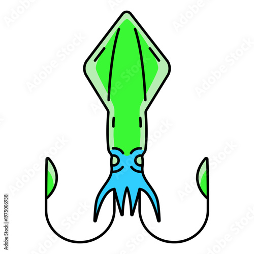 A bioluminescent ocean squid
