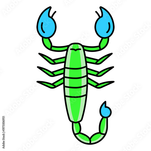 A bioluminescent ocean scorpion