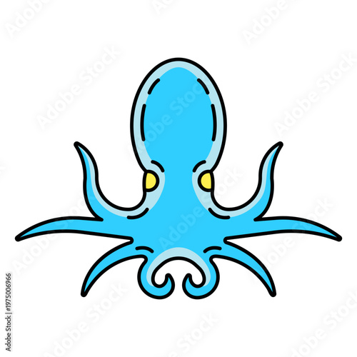 A bioluminescent ocean octopus