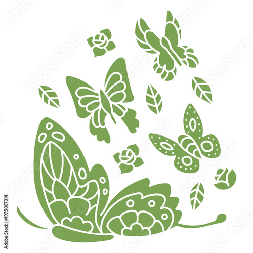 Butterflies fluttering in the sun