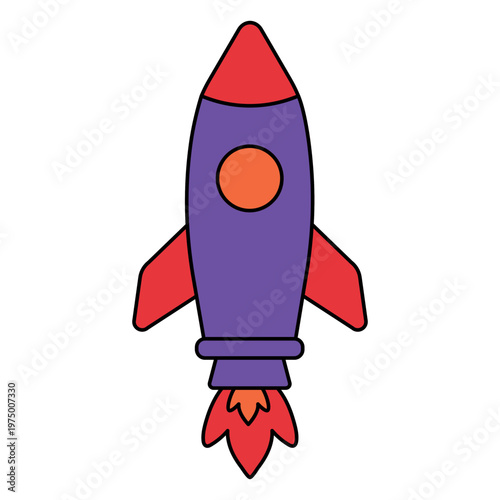 Monoline color stroke spacecraft