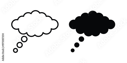 Think bubble icon on white background. linear pictogram. Flat symbols
