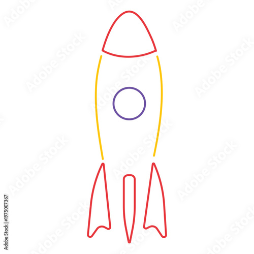 Monoline stroke rocketship
