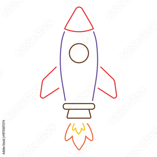 Monoline stroke spaceship