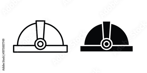 Torch helmet icon on white background. linear pictogram. Flat symbols