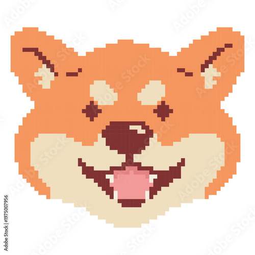 Pixel art smiling bear