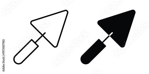 Trowel icon on white background. linear pictogram. Flat symbols