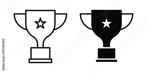 Trophy icon on white background. linear pictogram. Flat symbols