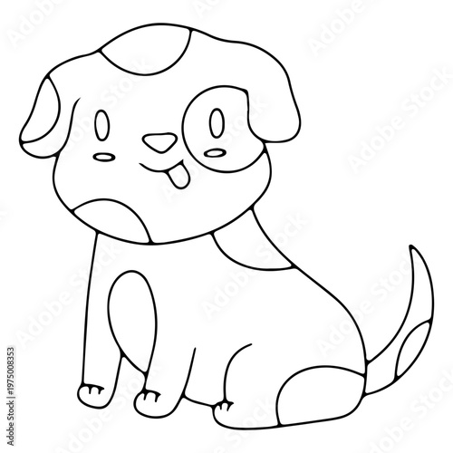 Cute dog wagging its tail