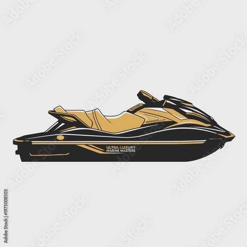 Elegant Black And Gold Luxury Jet Ski For High Speed Water Sports