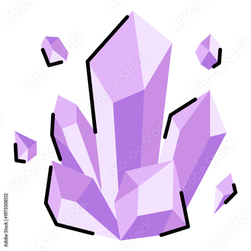 Violet quartz crystal